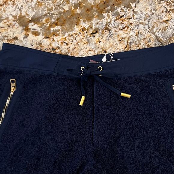 NWT Tory Burch Navy Josie Terry Cloth W/Gold Accent Shorts - SIZE  8 - Picture 7 of 10